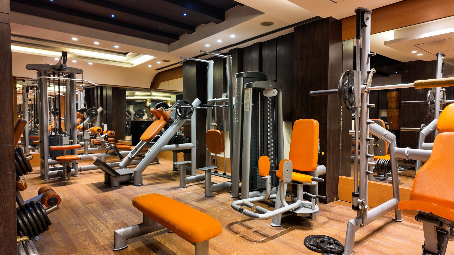 Modern hotel fitness center at Riga Palace Hotel