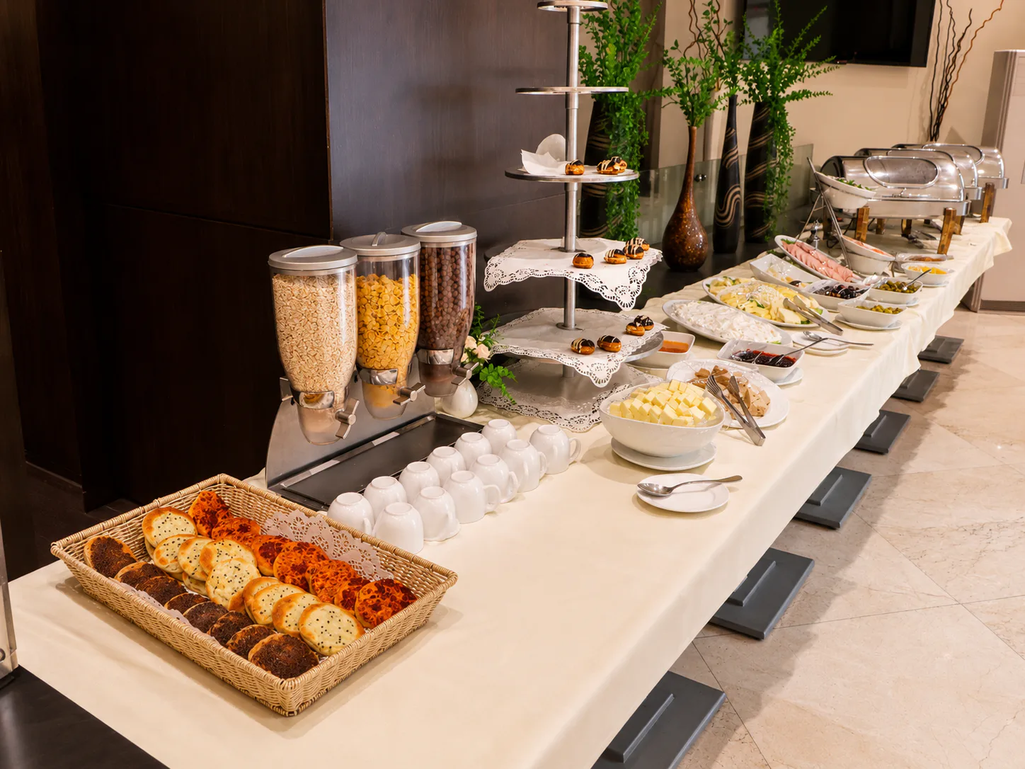 Open breakfast buffet at Riga Palace Hotel